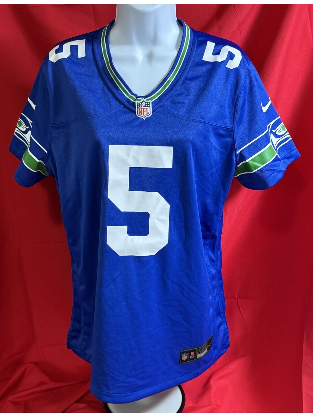 Nike #5 Jason Myers Seattle Seahawks Royal Blue  Throwback Jersey Womens L New